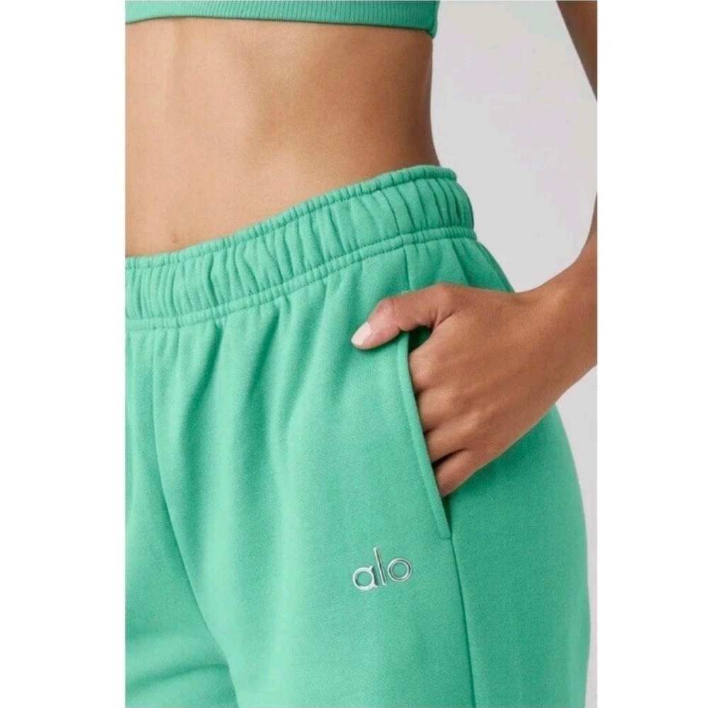 Alo Yoga Accolade UNISEX OVERSIZED Lettuce High Waist Joggers Atheleisure - Picture 2 of 9